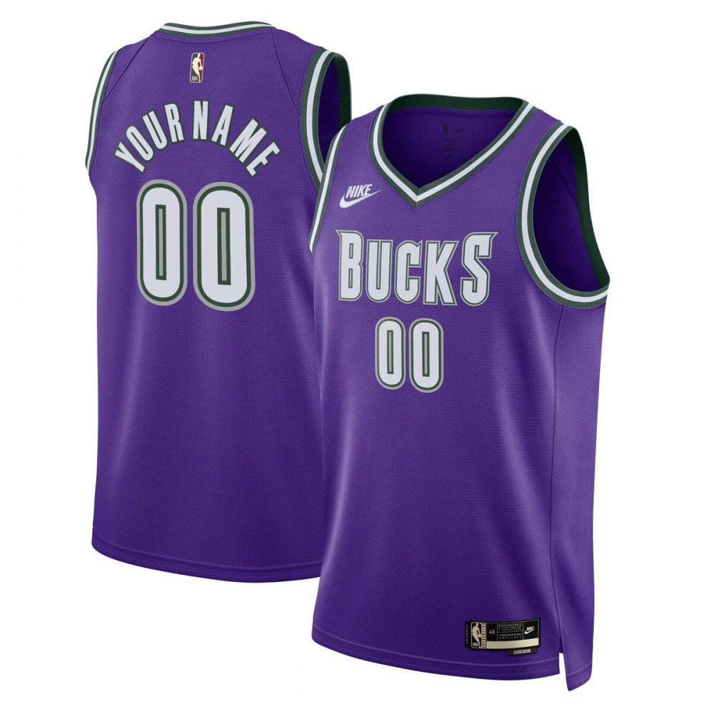 Milwaukee Bucks Unisex 2022/23 Custom Swingman Jersey - Classic Edition - Purple-Pro Kit Vault | Brand New 26/27 Sports Jerseys